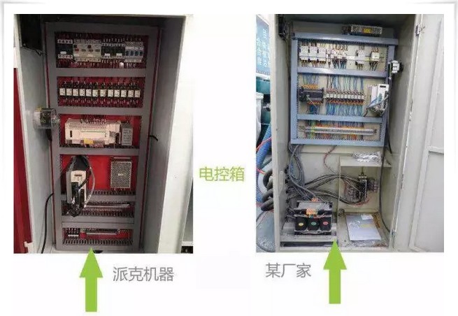 派克机器与同行对比图